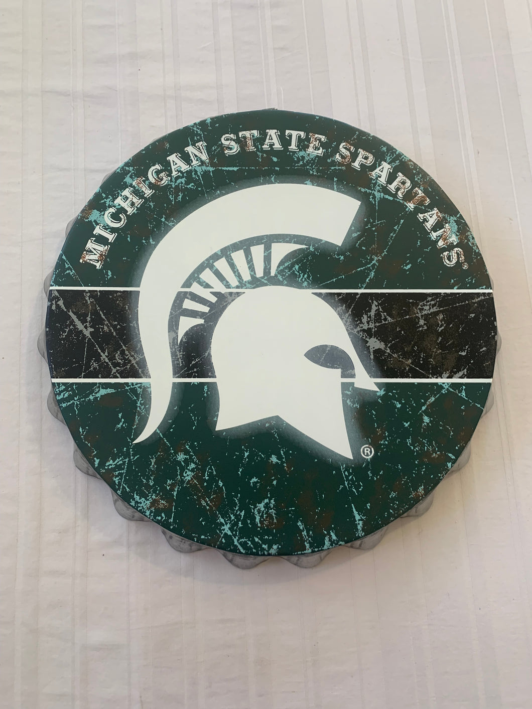 Michigan State Spartans NCAA Wall Bottle Cap Sign 13” Forever Collectibles - Casey's Sports Store