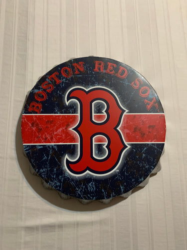 Boston Red Sox MLB Wall Bottle Cap Sign 13” Forever Collectibles - Casey's Sports Store