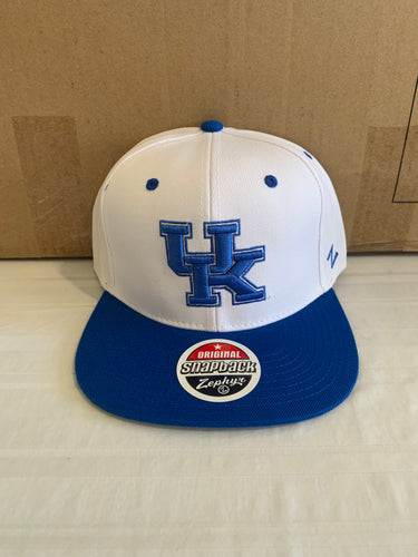 Kentucky Wildcats NCAA Zephyr White Two-Tone Adjustable Snapback Hat - Casey's Sports Store
