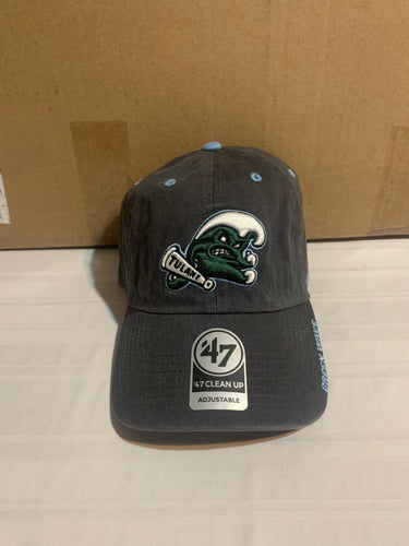 Tulane Green Wave NCAA '47 Brand Gray Clean Up Adjustable Strapback Hat - Casey's Sports Store