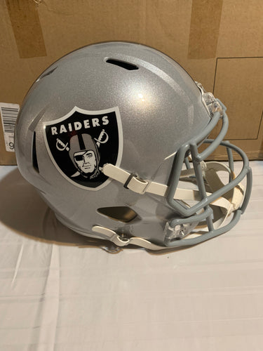Las Vegas Raiders NFL Riddell Speed Full Size Silver Replica Helmet - Casey's Sports Store