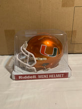 Load image into Gallery viewer, Miami Hurricanes NCAA Riddell Speed Orange Flash Alternate Mini Helmet - Casey&#39;s Sports Store
