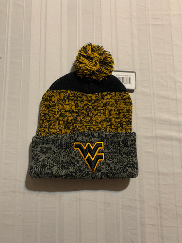 West Virginia Mountaineers NCAA '47 Brand Yellow Knit Cuff Hat Beanie w/ Pom - Casey's Sports Store