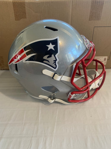 New England Patriots NFL Riddell Speed Full Size Silver Replica Helmet - Casey's Sports Store