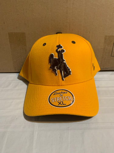 Wyoming Cowboys NCAA Zephyr Yellow One Size Stretch Fit Hat Cap - Casey's Sports Store
