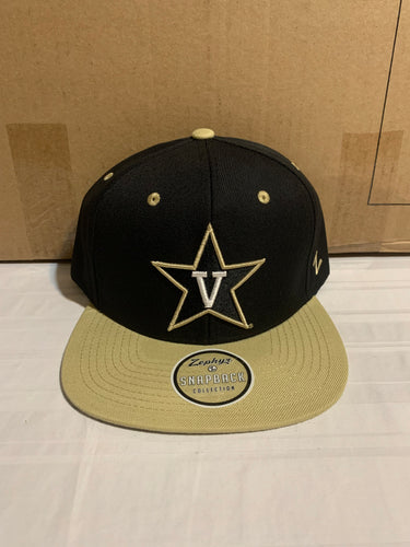 Vanderbilt Commodores NCAA Zephyr Black One Size Adjustable Snapback Hat Cap - Casey's Sports Store