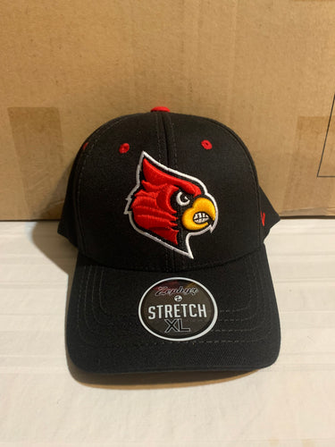 Louisville Cardinals NCAA Zephyr Black One Size Stretch Fit Hat Cap - Casey's Sports Store