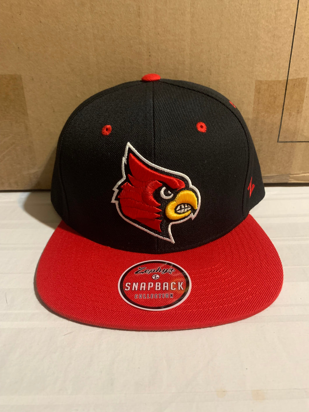 Louisville Cardinals NCAA Zephyr Black Two Tone Captain Snapback Hat - Casey's Sports Store