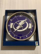 Load image into Gallery viewer, Tampa Bay Lightning NHL Round 12&quot; Chrome Clock Wincraft - Casey&#39;s Sports Store
