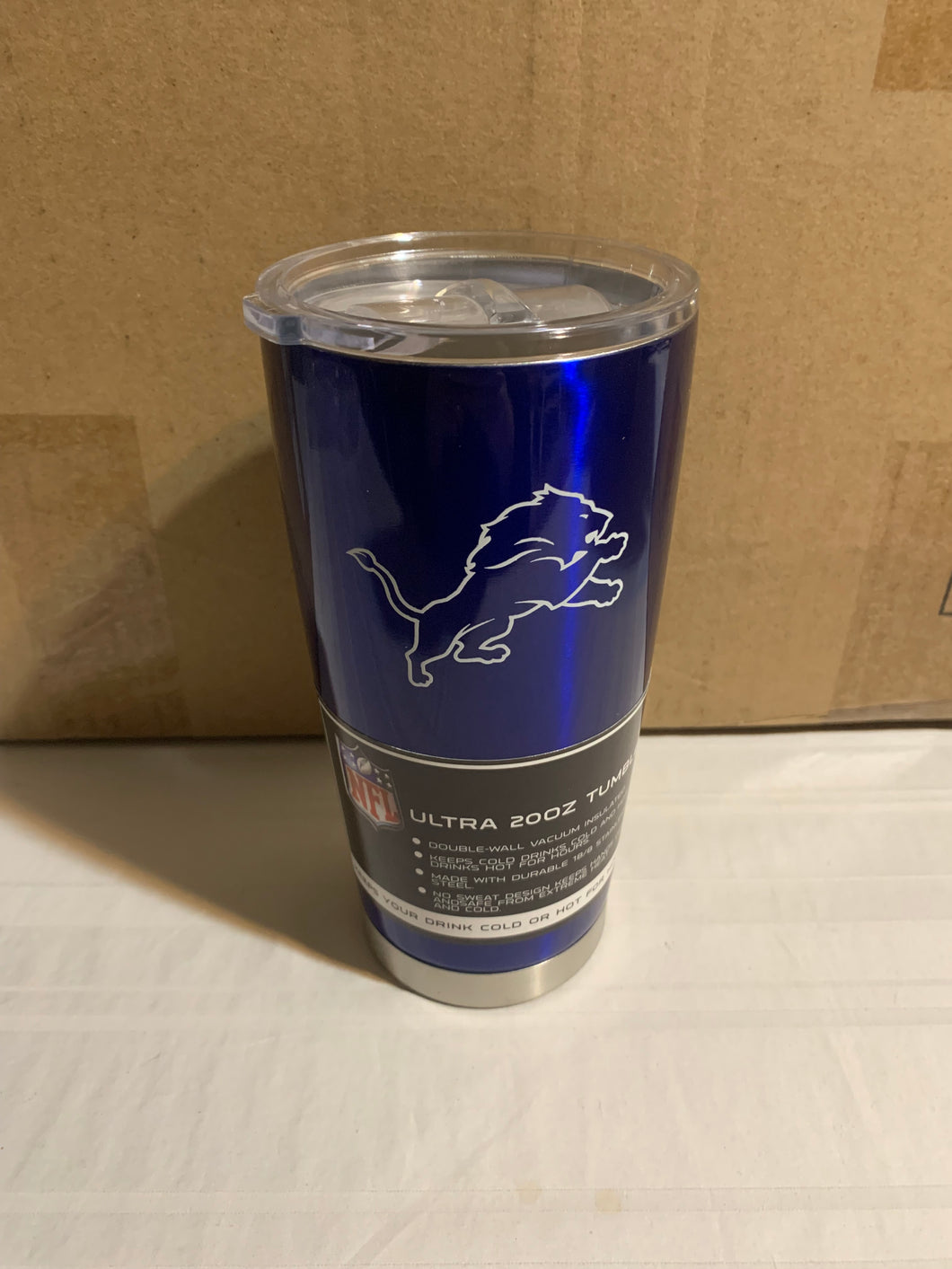 Detroit Lions NFL 20oz Blue Tumbler Cup Mug Boelter Brands - Casey's Sports Store