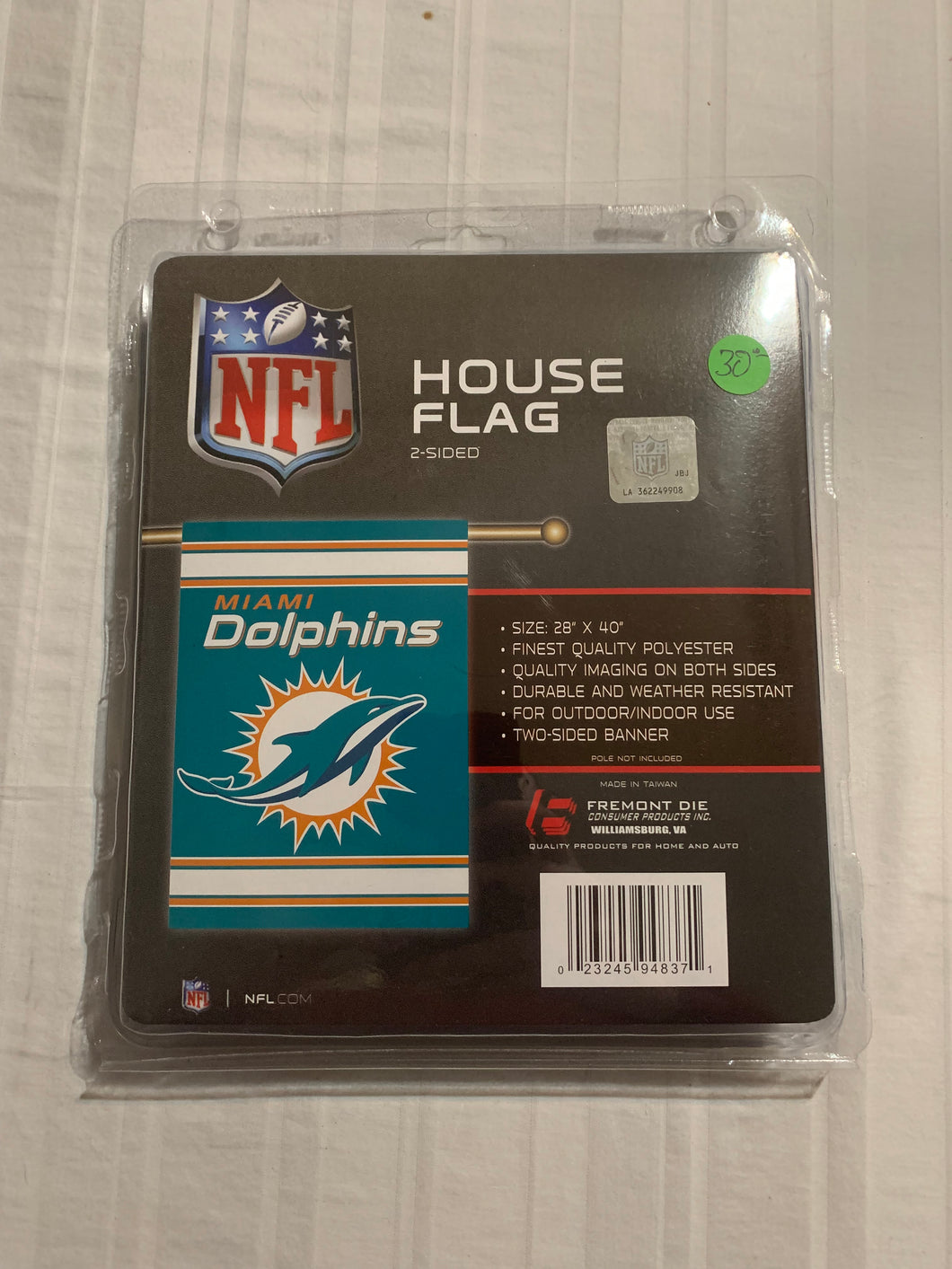 Miami Dolphins Fremont Die Double Sided 28