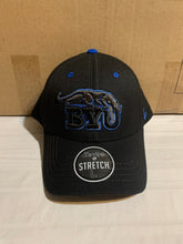 Load image into Gallery viewer, BYU Cougars NCAA Zephyr Black One Size Stretch Fit Hat Cap - Casey&#39;s Sports Store
