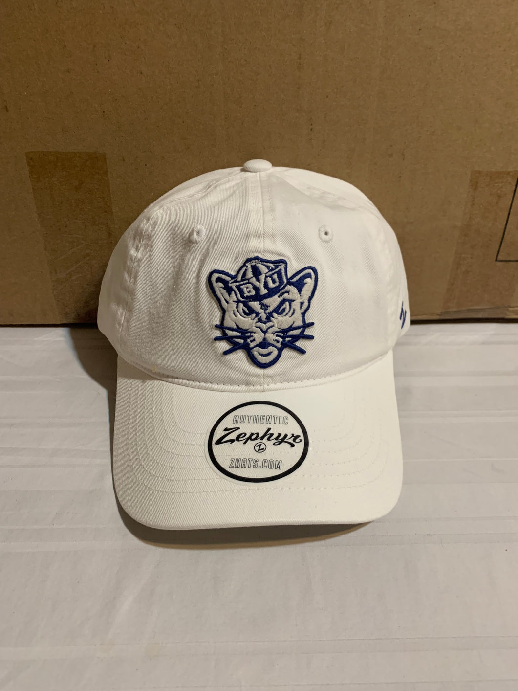 BYU Cougars Throwback NCAA Zephyr White Adjustable Hat Cap - Casey's Sports Store
