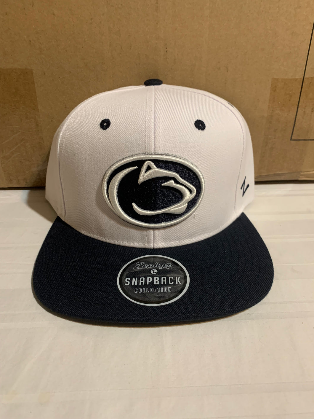 Penn State Nittany Lions NCAA Zephyr White Two Tone Captain Snapback Hat - Casey's Sports Store