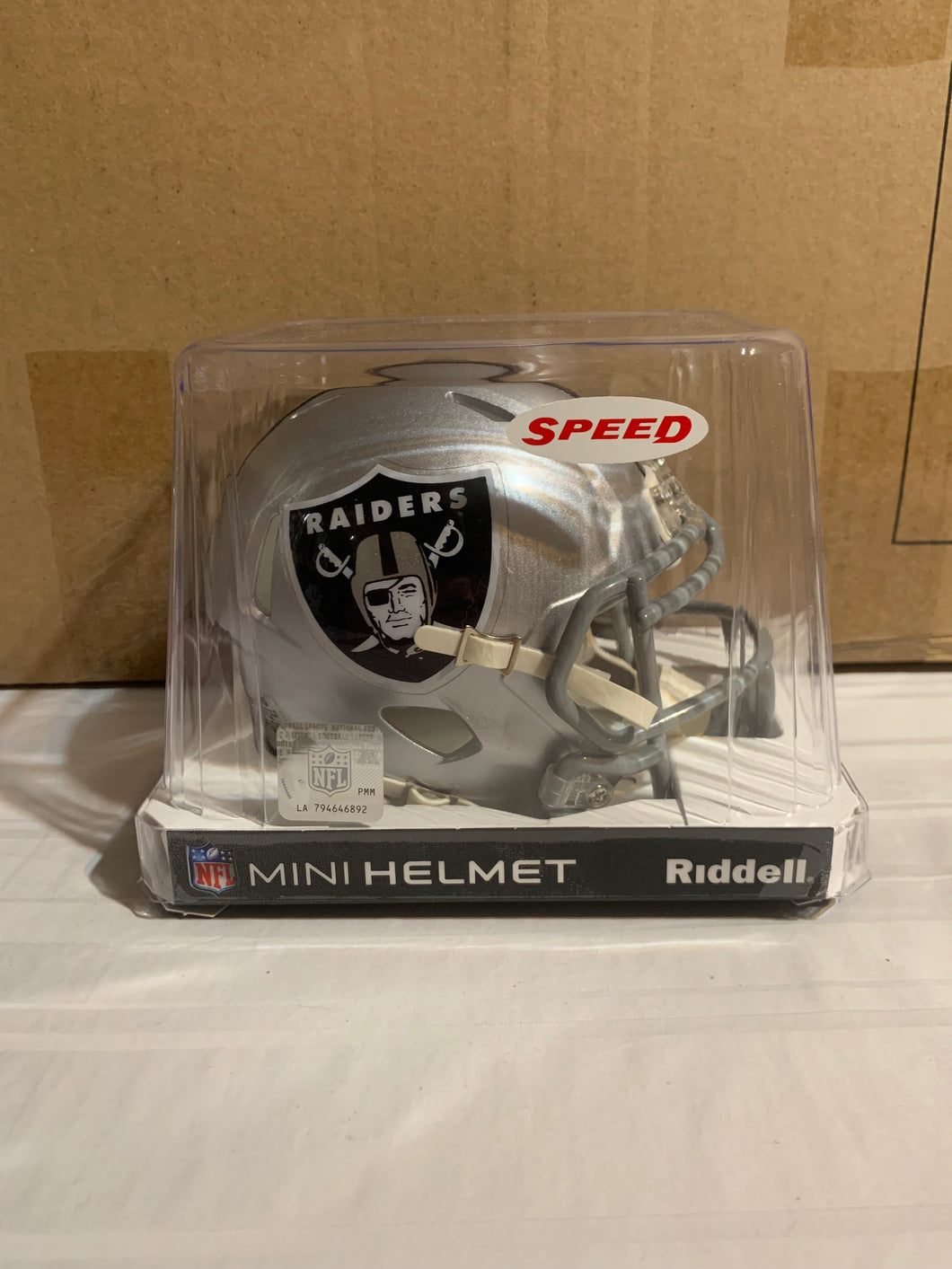 Las Vegas Raiders NFL Riddell Speed Silver Replica Mini Helmet - Casey's Sports Store