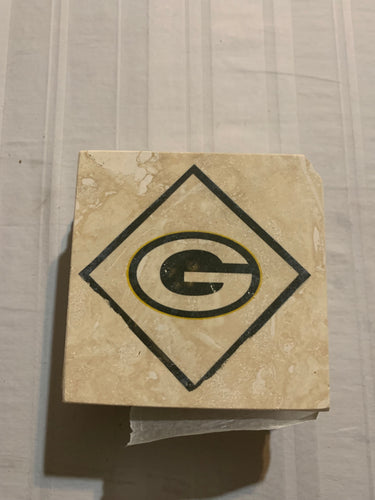 Green Bay Packers NFL Set of 4 Hand Made Custom Stone Coasters - Casey's Sports Store