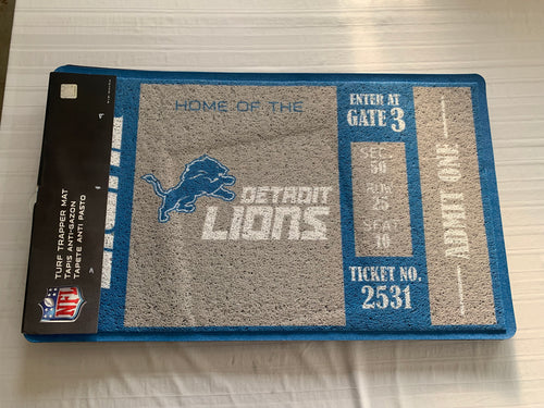 Detroit Lions NFL Indoor/Outdoor Turf Rug 18” X 30” Evergreen Enterprises - Casey's Sports Store
