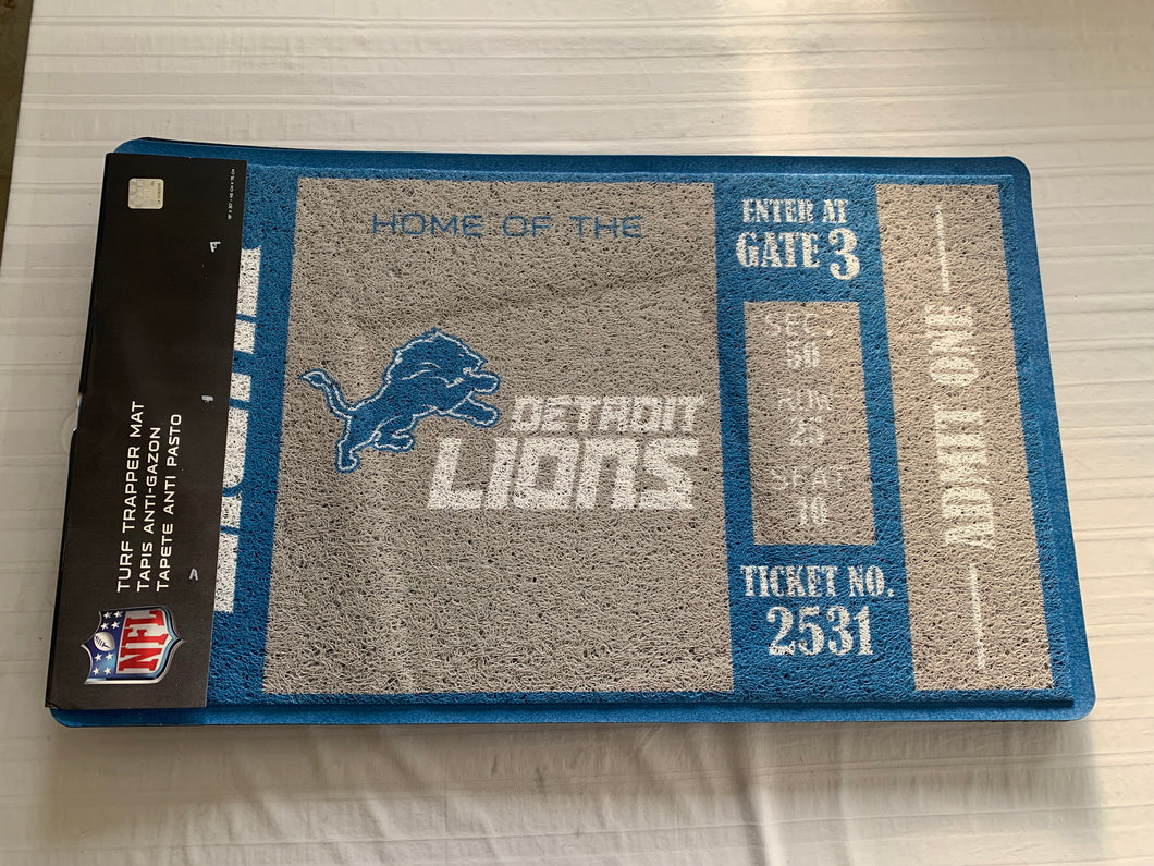 Detroit Lions NFL Indoor/Outdoor Turf Rug 18” X 30” Evergreen Enterprises - Casey's Sports Store