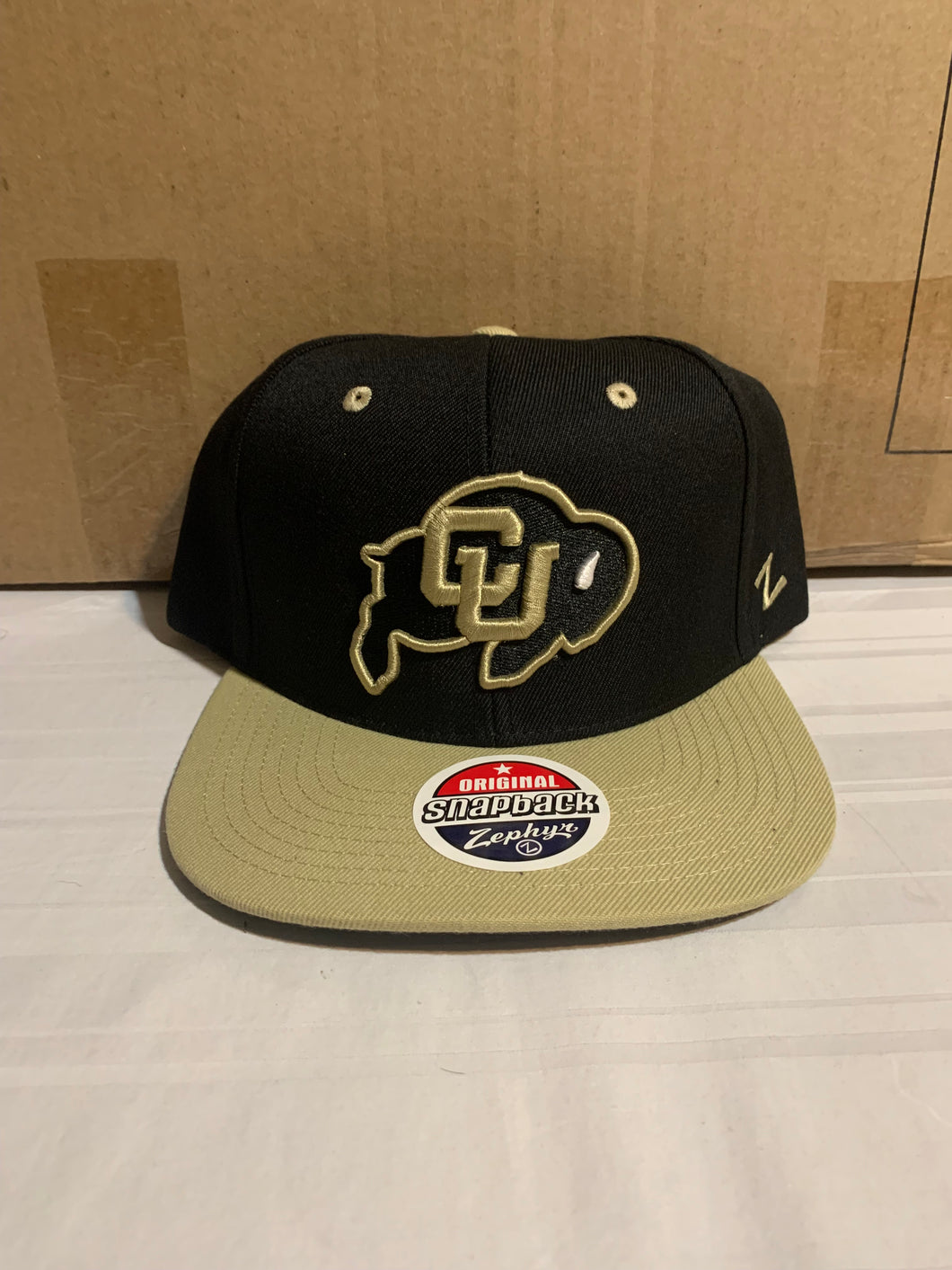 Colorado Buffaloes NCAA Zephyr Black Two Tone Captain Snapback Hat - Casey's Sports Store