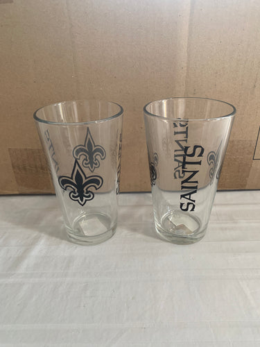 New Orleans Saints NFL Set of 16oz Pint Glass Cup Mug Boelter Brands - Casey's Sports Store