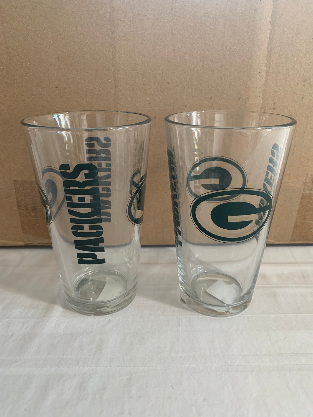 Green Bay Packers NFL Set of 16oz Pint Glass Cup Mug Boelter Brands - Casey's Sports Store