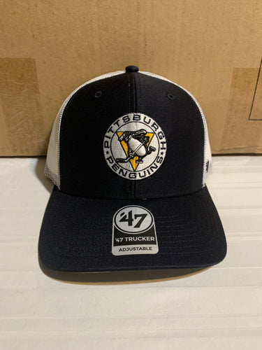 Pittsburgh Penguins NHL '47 Brand Throwback Navy Adjustable Snapback Mesh Hat - Casey's Sports Store