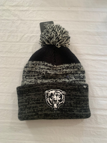 Chicago Bears NFL '47 Brand Black Winter Beanie Knit Ski Cap Hat - Casey's Sports Store