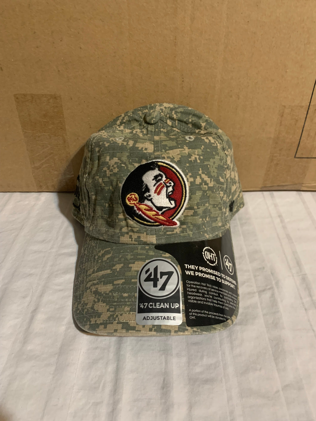 Florida State Seminoles FSU NCAA '47 Brand Camo Clean Up Adjustable Hat - Casey's Sports Store