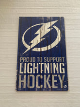 Load image into Gallery viewer, Tampa Bay Lightning NHL 17&quot; x 11&quot; Wood Sign Decorative Slogan Wincraft - Casey&#39;s Sports Store
