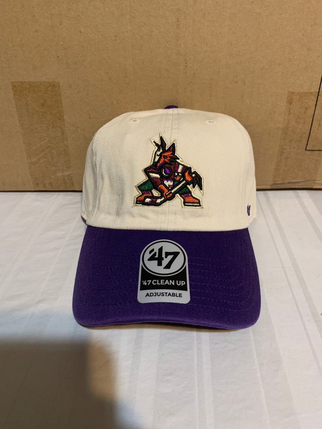 Phoenix Coyotes NHL '47 Brand Throwback Clean Up Natural Two Tone Adjustable Hat - Casey's Sports Store