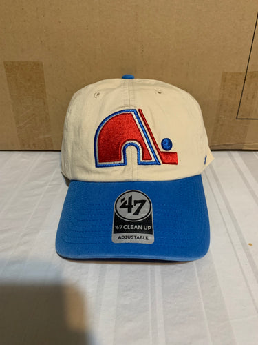 Quebec Nordiques NHL '47 Brand Throwback Clean Up Natural Two Tone Adjustable Hat - Casey's Sports Store