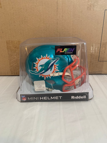 Miami Dolphins NFL Riddell Aqua Replica Mini Helmet Flash Alternate - Casey's Sports Store
