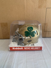 Load image into Gallery viewer, Notre Dame Fighting Irish NCAA Riddell Speed Gold Shamrock Alternate Mini Helmet - Casey's Sports Store
