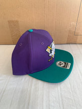 Load image into Gallery viewer, Anaheim Ducks Throwback NHL &#39;47 Brand Purple Adjustable Captain Snapback Hat - Casey&#39;s Sports Store

