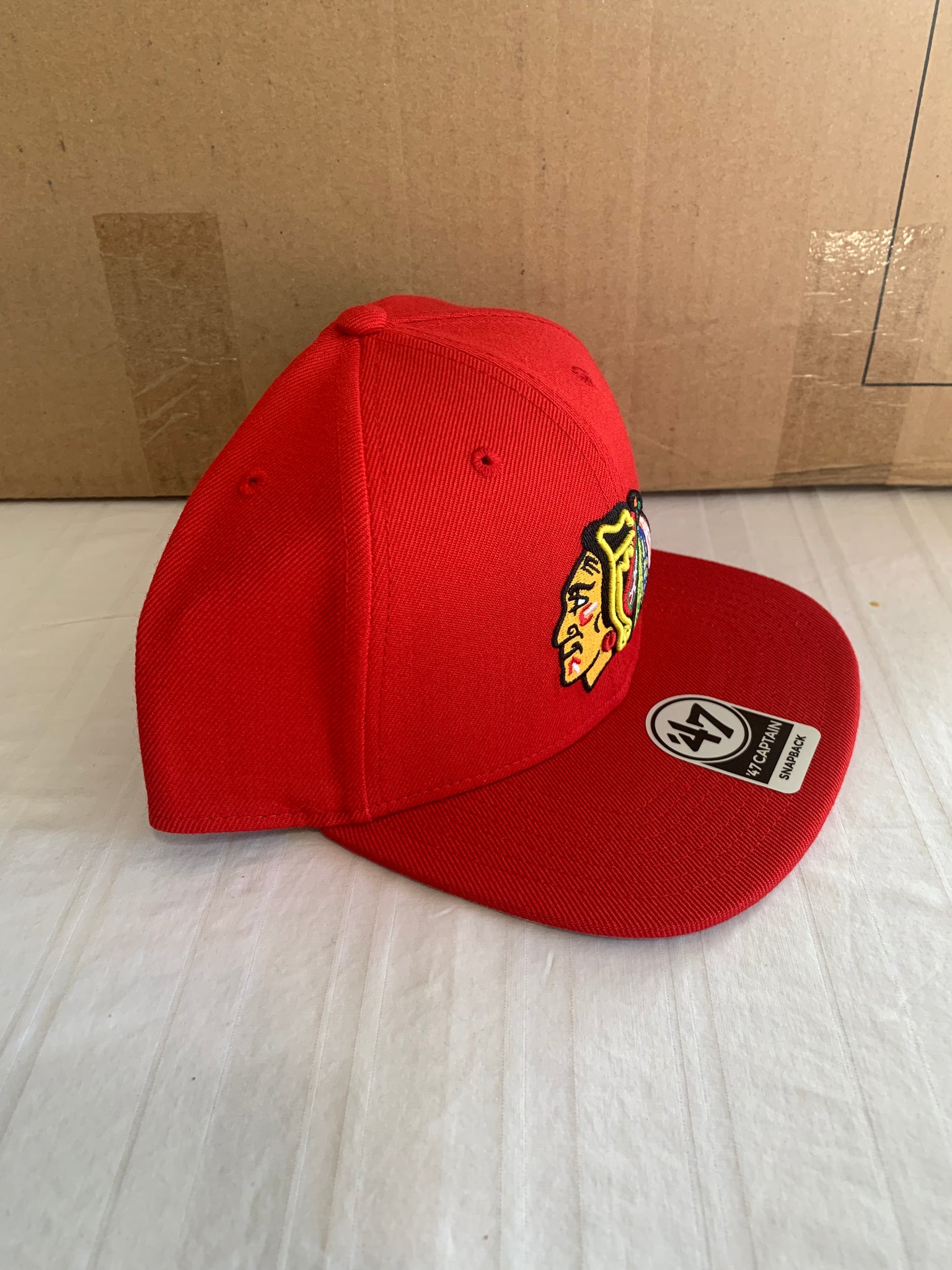 Chicago Blackhawks '47 Brand Adjustable Hat cap black red snapback NHL  captain