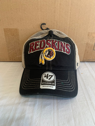 Washington Redskins NFL '47 Brand Black Clean Up Mesh Adjustable Hat - Casey's Sports Store