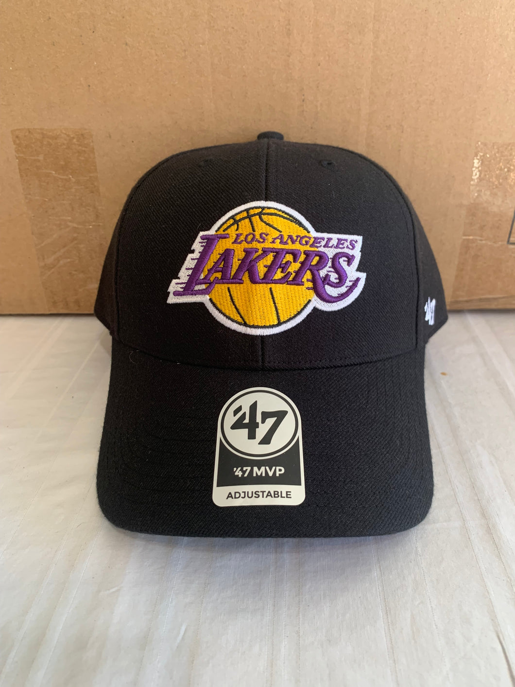 Los Angeles Lakers NBA '47 Brand Black MVP Adjustable Cap Hat - Casey's Sports Store