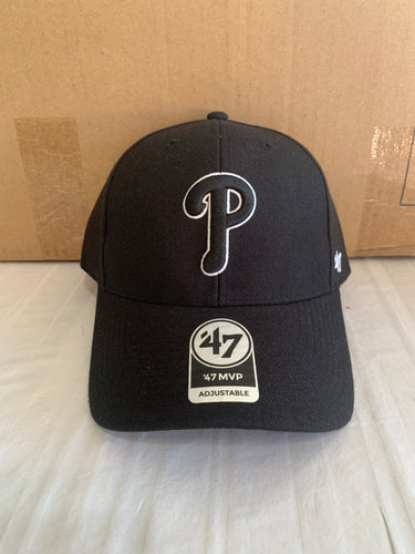 Philadelphia Phillies MLB '47 Brand Black MVP Adjustable Hat - Casey's Sports Store