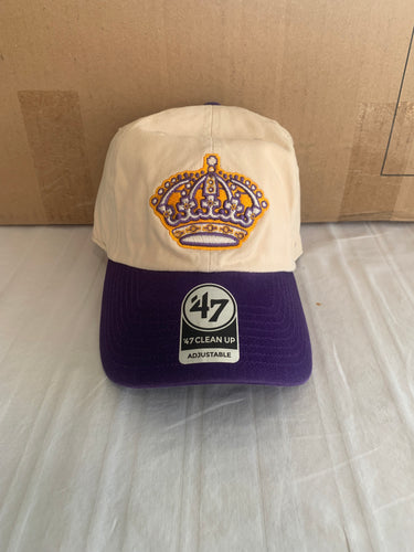 Los Angeles Kings NHL '47 Brand Throwback Clean Up Tan Two Tone Adjustable Hat - Casey's Sports Store