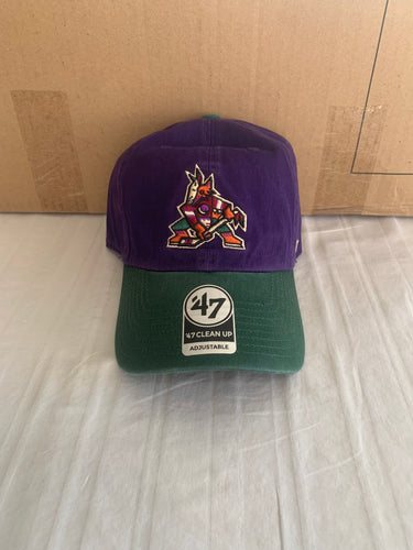 Phoenix Coyotes NHL '47 Brand Throwback Clean Up Purple Two Tone Adjustable Hat - Casey's Sports Store
