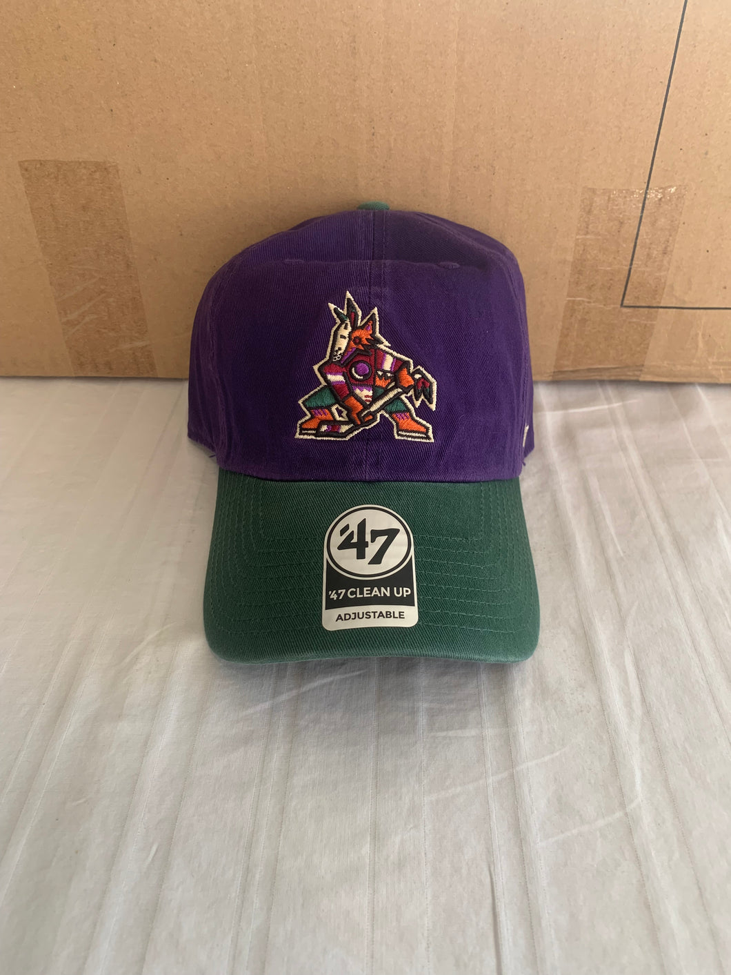 Phoenix Coyotes NHL '47 Brand Throwback Clean Up Purple Two Tone Adjustable Hat - Casey's Sports Store