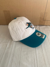 Load image into Gallery viewer, San Jose Sharks NHL &#39;47 Brand Throwback Clean Up White Two Tone Adjustable Hat - Casey&#39;s Sports Store
