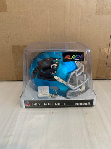 Carolina Panthers NFL Riddell Blue Replica Mini Helmet Flash Alternate - Casey's Sports Store