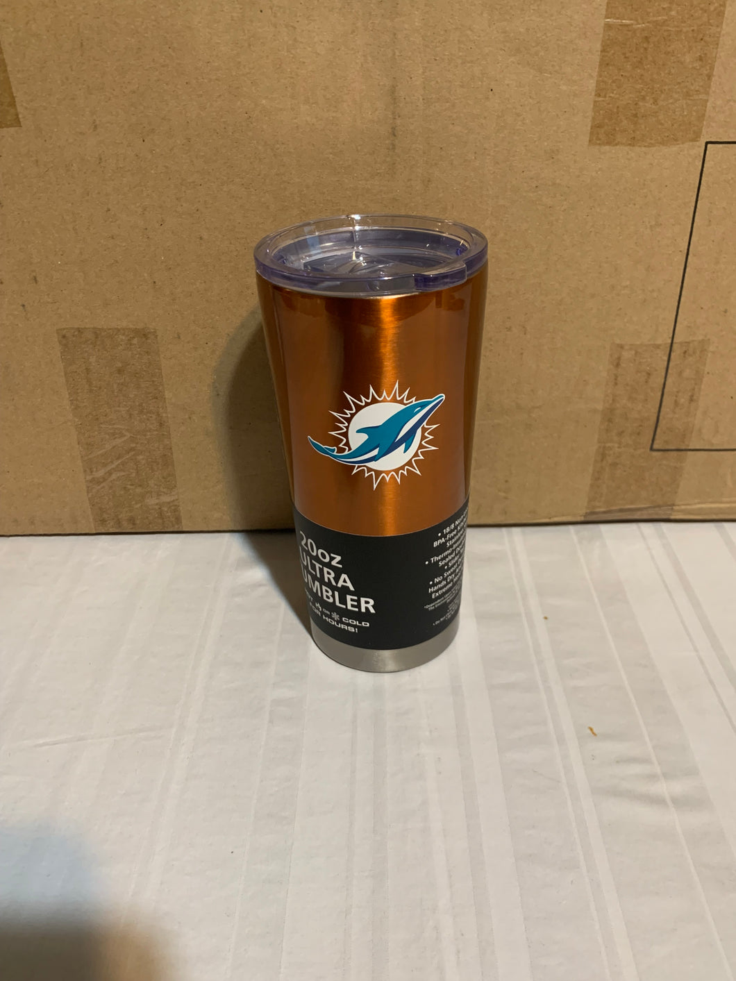 Miami Dolphins NFL 20oz Orange Tumbler Cup Mug Logo Brands - Casey's Sports Store