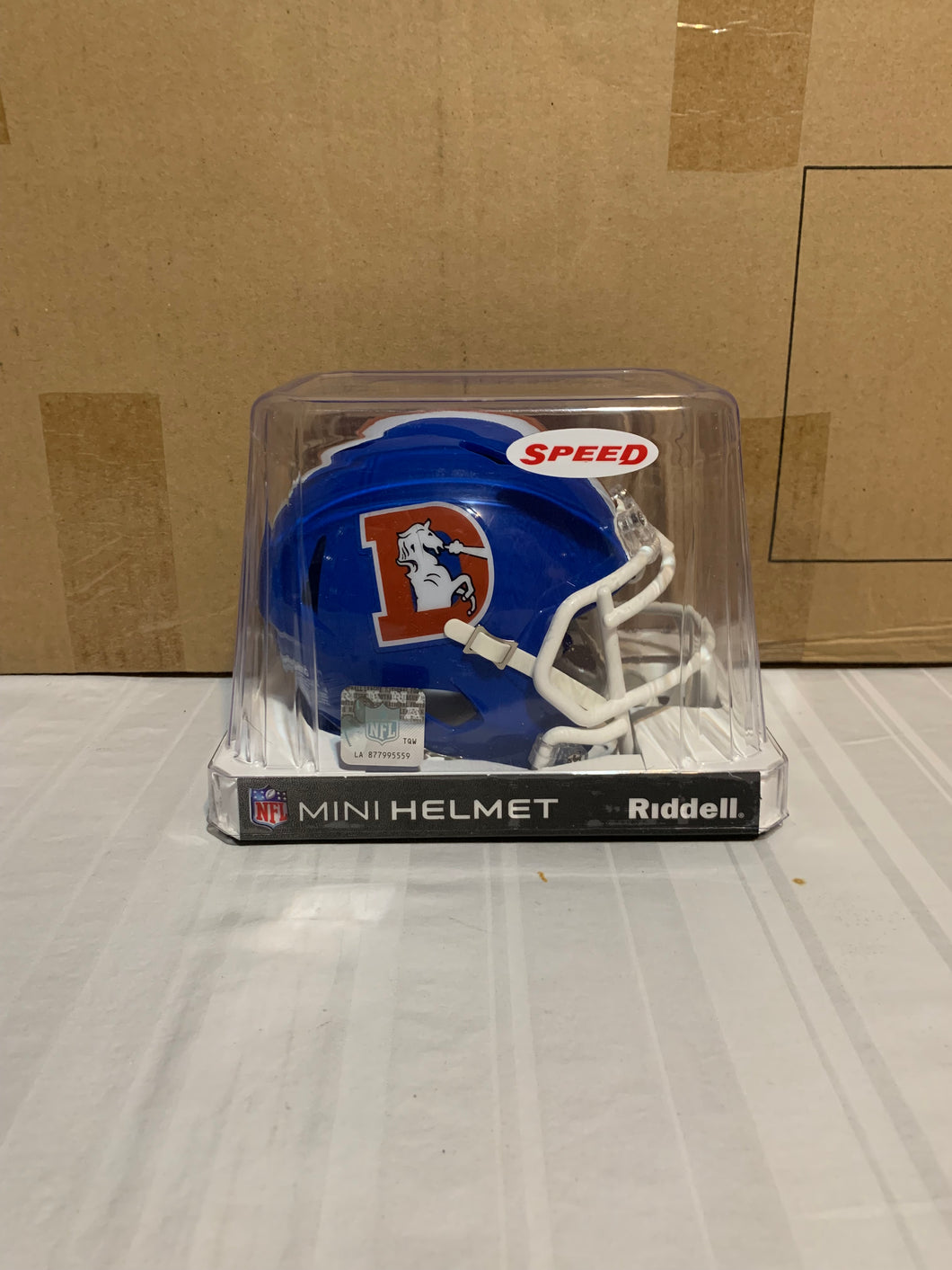 Denver Broncos Throwback NFL Riddell Blue Replica Mini Helmet - Casey's Sports Store