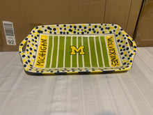 Load image into Gallery viewer, Michigan Wolverines NCAA 16&quot; x 8&quot; Ceramic Food Platter Magnolia Lane - Casey&#39;s Sports Store
