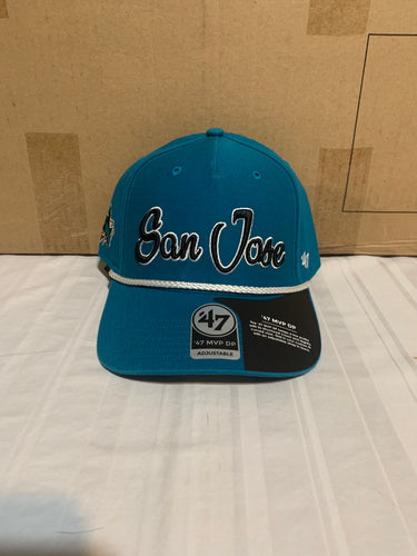 San Jose Sharks NHL '47 Brand Teal MVP DP Script Adjustable Snapback Hat - Casey's Sports Store