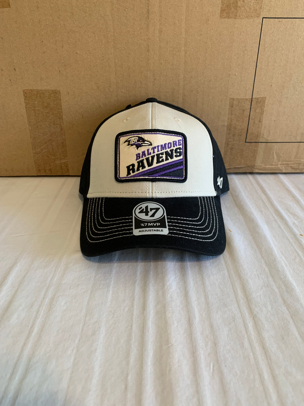 Baltimore Ravens NFL '47 Brand Black Two Tone MVP Adjustable Strapback Hat - Casey's Sports Store