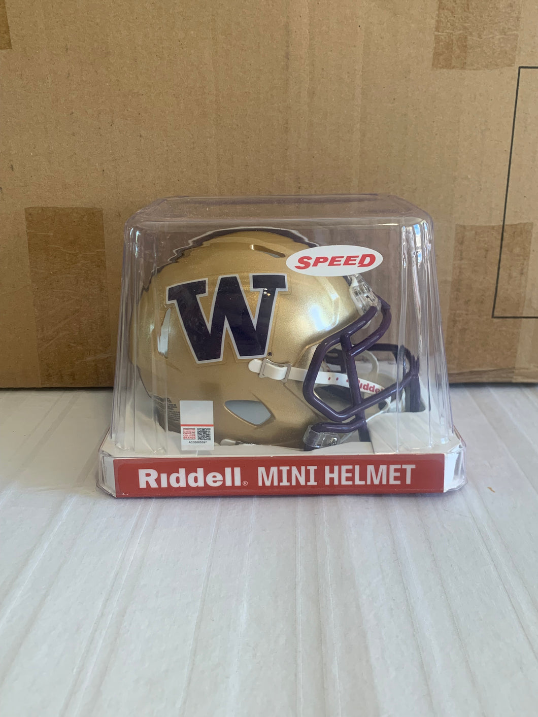 Washington Huskies NCAA Riddell Speed Gold Mini Helmet - Casey's Sports Store