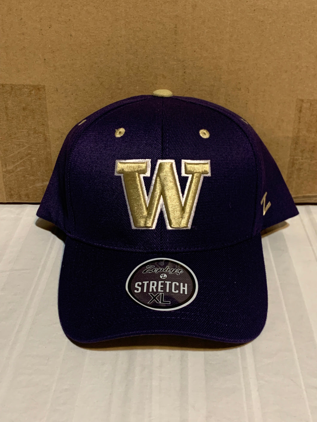 Washington Huskies NCAA Zephyr Purple One Size Stretch Fit Hat Cap - Casey's Sports Store